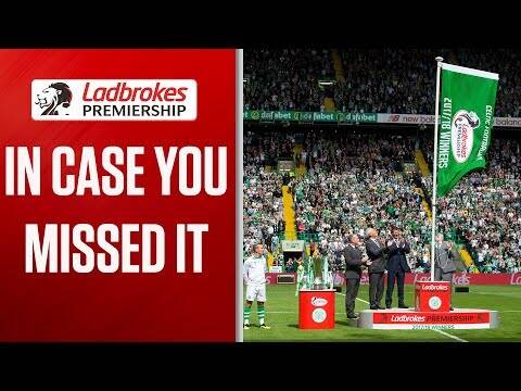Celtic unfurl champions flag before Premiership kick off