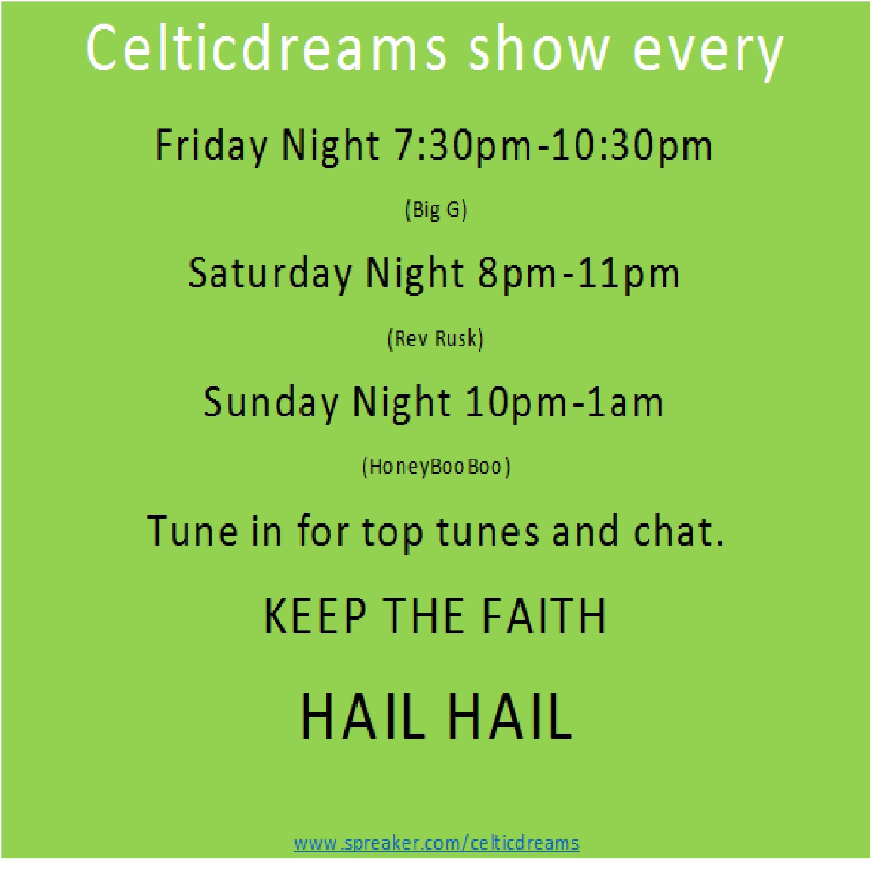 Celtic Dreams Sunday with HBB 9/9/18