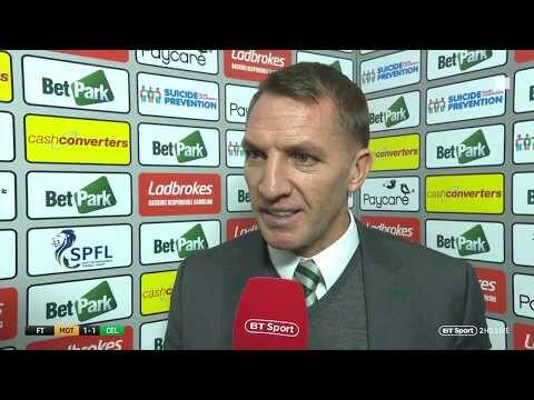 Brendan Rodgers reacts as his Celtic side drop points at Motherwell | Post-match interview