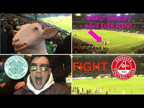 *Player Brawl!*| Horror Tackle! | Sheep Meet G.O.A.T! | Celtic 2-1 Aberdeen Vlog and Highlights