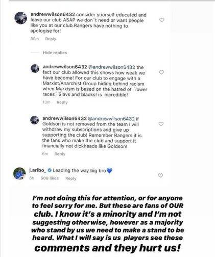 ‘Bowing down to Marxist crap’ Ibrox fans turn on Robertson after BLM statement ‘Bowing down to Marxist crap’ Ibrox fans turn on Robertson after BLM statement