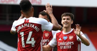 Arsenal and former Celtic star Kieran Tierney scores first goal for the club Arsenal and former Celtic star Kieran Tierney scores first goal for the club