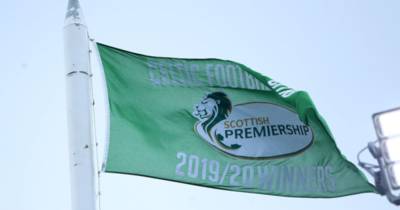 Celtic unveil Premiership flag in empty Parkhead Celtic unveil Premiership flag in empty Parkhead