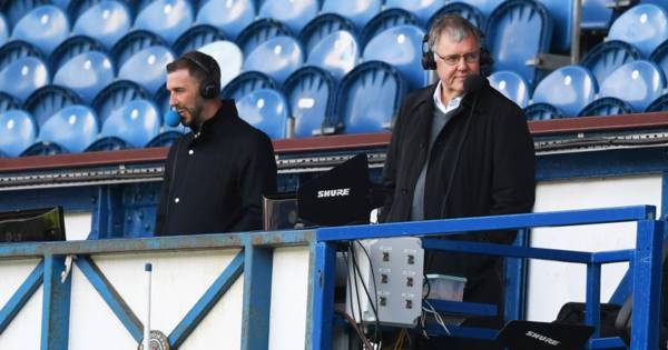 Celtic dig by Rangers commentator Clive Tyldesley has fans on their feet