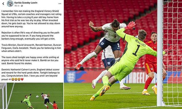 Dominic Calvert-Lewin’s father posted an emotional message after his son’s debut England goal Dominic Calvert-Lewin’s father posted an emotional message after his son’s debut England goal