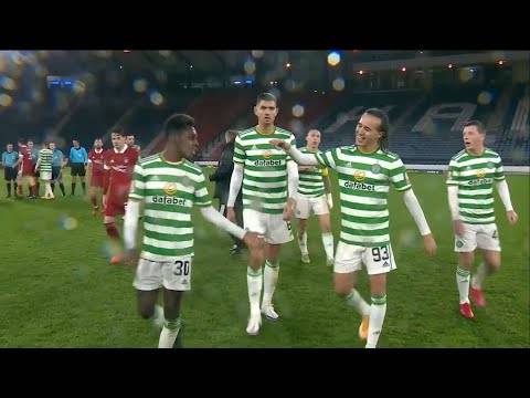 Celtic celebrate their 2-0 Scottish Cup Semi-Final win against Aberdeen Celtic celebrate their 2-0 Scottish Cup Semi-Final win against Aberdeen