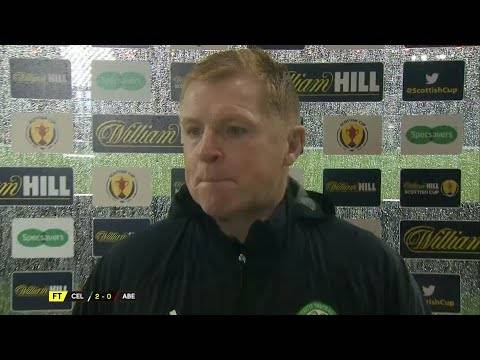 Celtic manager Neil Lennon reacts to Scottish Cup Semi-Final win over Aberdeen Celtic manager Neil Lennon reacts to Scottish Cup Semi-Final win over Aberdeen