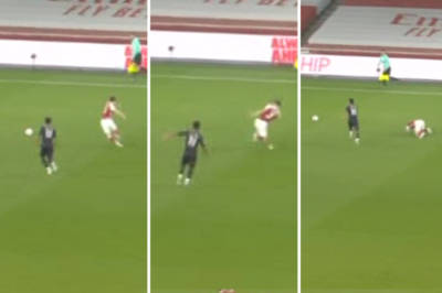 Watch Kieran Tierney’s comedy stumble and fall vs Aston Villa which leaves Arsenal fans and Gary Lineker in hysterics