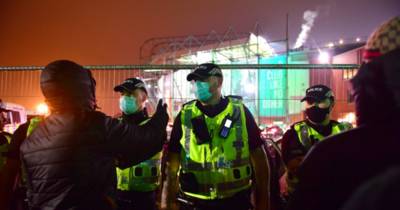 Neil Lennon protest boils over as police form human shield at Celtic Park Neil Lennon protest boils over as police form human shield at Celtic Park