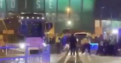 Celtic team bus comes under attack as police forced into action Celtic team bus comes under attack as police forced into action