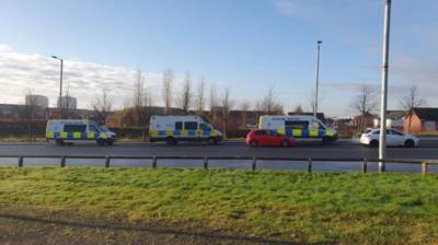 Photo: Large police presence at Celtic Park today Photo: Large police presence at Celtic Park today