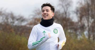 Mikey Johnston claims Celtic goal as he jokes with Cameron Harper Mikey Johnston claims Celtic goal as he jokes with Cameron Harper