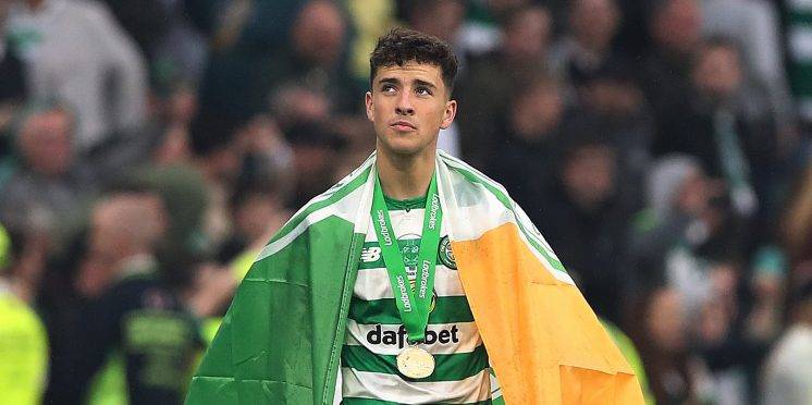 Celtic fans react as Johnston is pictured in training Celtic fans react as Johnston is pictured in training