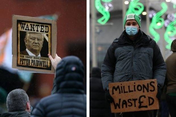 Glasgow Celtic protest: Peter Lawwell and Dermot Desmond ‘don’t care about fans’ Glasgow Celtic protest: Peter Lawwell and Dermot Desmond ‘don’t care about fans’