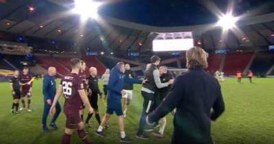 Scott Brown held back as Scottish Cup Final celebrations spill over Scott Brown held back as Scottish Cup Final celebrations spill over