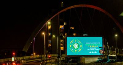 Celtic light up Glasgow in quadruple Treble tribute after cup final Celtic light up Glasgow in quadruple Treble tribute after cup final