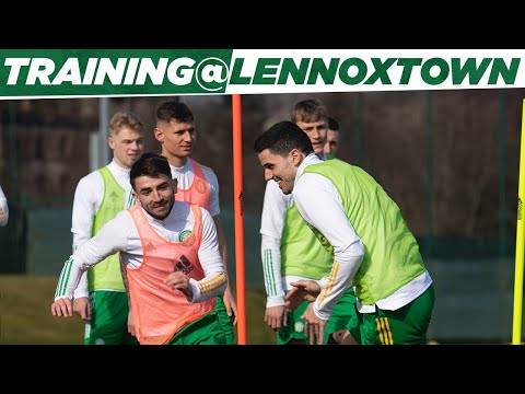 Glasgow derby training for Celtic in the Lennoxtown sun Glasgow derby training for Celtic in the Lennoxtown sun