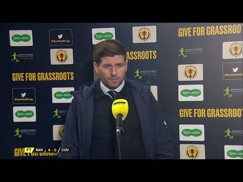 Rangers’ Steven Gerrard on Scottish Cup win over Cove Rangers, and playing Celtic in the 4th Round