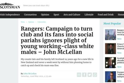 Tory councillor writes in Scotsman: “Stabbing protestants, SNP, Third world life expectancy, Crippling and inflated tax demand” in defence of Oldco and Sevco Tory councillor writes in Scotsman: “Stabbing protestants, SNP, Third world life expectancy, Crippling and inflated tax demand” in defence of Oldco and Sevco