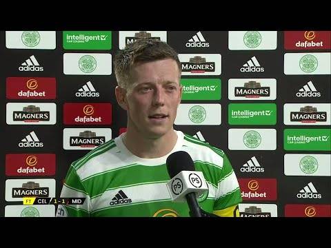 Celtic’s Callum McGregor reacts to first leg Champions League qualifier draw against Midtjylland Celtic’s Callum McGregor reacts to first leg Champions League qualifier draw against Midtjylland