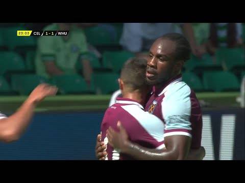 Michail Antonio’s first goal in pre-season friendly against Celtic Michail Antonio’s first goal in pre-season friendly against Celtic