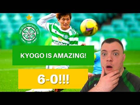 KYOGO HAT-TRICK! | celtic 6-0 dundee kyogo furuhashi 3 goals! fan reaction 古橋 亨梧