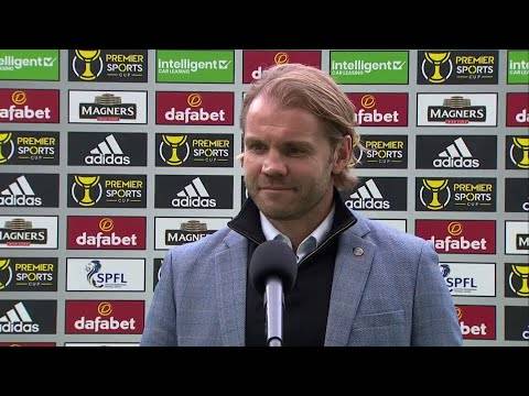 Hearts manager Robbie Neilson speaks before Premier Sports Cup clash with Celtic