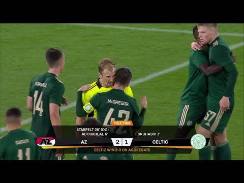 Celtic celebrate qualification for Europa League group stages after aggregate win over AZ Alkmaar Celtic celebrate qualification for Europa League group stages after aggregate win over AZ Alkmaar