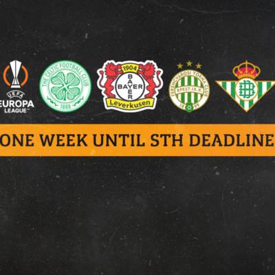 One week to STH deadline | buy online now with no booking fees!