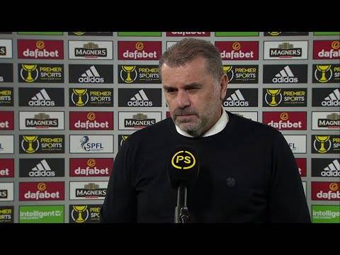 Celtic manager Ange Postecoglou reacts to his team booking a spot in Premier Sports Cup semi final Celtic manager Ange Postecoglou reacts to his team booking a spot in Premier Sports Cup semi final