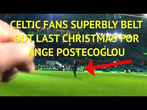 Celtic fans TERRIFIC LAST CHRISTMAS song for ANGE POSTECOGLOU | celtic 1-0 motherwell