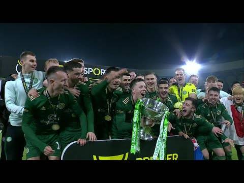 Celtic lift Premier Sports Cup trophy after win over Hibs Celtic lift Premier Sports Cup trophy after win over Hibs