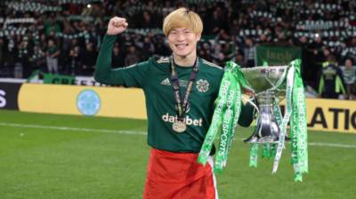 Kyogo: I’m so glad we could win this trophy for our fans Kyogo: I’m so glad we could win this trophy for our fans