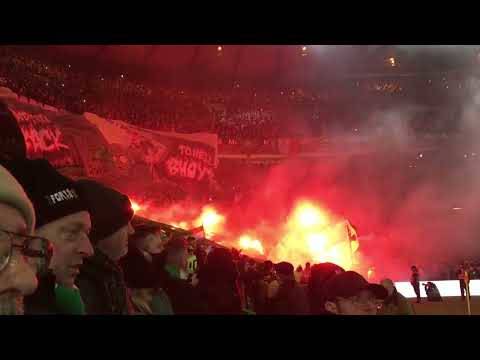 MENTAL! green brigade ultras Tifo and flares | Celtic 3-0 rangers