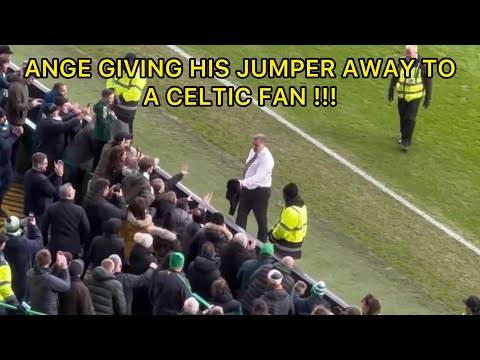 Ange Giving His Jumper and His Tie Away to a Celtic Fan!!!! ￼