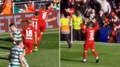 Watch Steven Gerrard score in charity match and celebrate in front of CELTIC fans who launch bottles at ex-Rangers boss