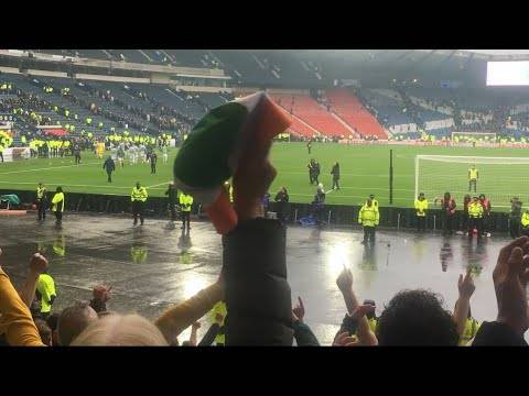 Celtic fans SERENADE ANGE POSTECOGLOU | Celtic 1-0 rangers Scottish cup