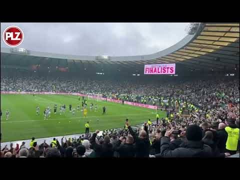 Celtic players lap of honour after Rangers semi final win