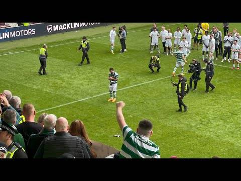 Celtic Fans Celebrating with HakŠAbanoviĆ after Winning the League (Hearts V Celtic) 0-2!!!