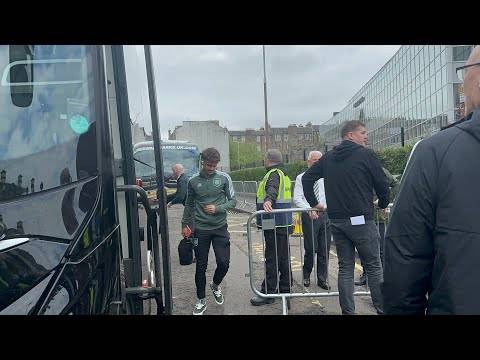 Celtic Team Bus Arriving Before the Hearts V Celtic Game!!!