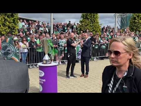 Best View of Celtic Team with the Trophy Before the Celtic V Aberdeen Game!!!