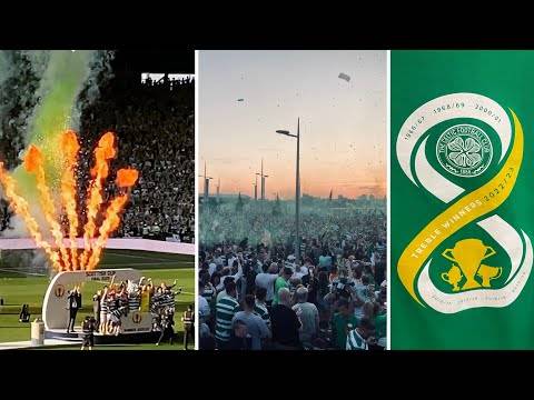 CELTIC Supporters’ Limbs, THE HUDDLE, Treble Party in Parkhead • Scottish Cup Final 2023 short CELTIC Supporters’ Limbs, THE HUDDLE, Treble Party in Parkhead • Scottish Cup Final 2023 short