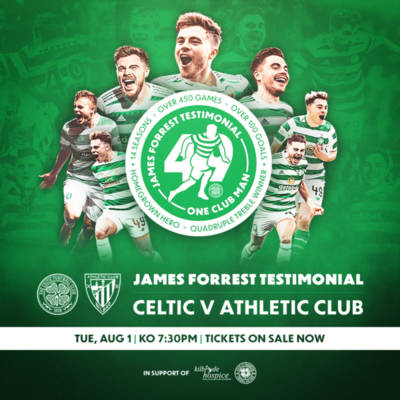 Good causes to benefit from James Forrest Testimonial Match