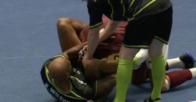 Celtic and Hearts legends in bonkers Scottish Masters rammy as Ryan Stevenson rolls about the floor with rival