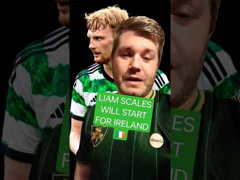 Liam Scales makes his competitive debut for Ireland against Greece #coybig #eire #celticfc #ireland