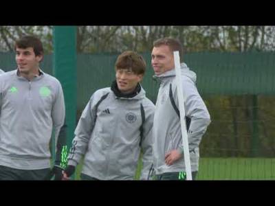 Celtic train ahead of tonight’s match against Atletico Madrid