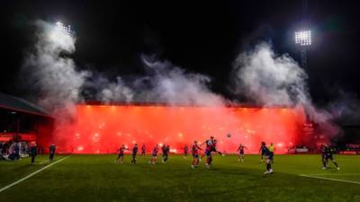 Rangers’ 5-0 win over Dundee is marred by delays with kick-off pushed back 45 MINUTES due to visitors’ late arrival. before game is stopped after chaotic pyrotechnic display triggers a fire alarm in the away end at Dens Park