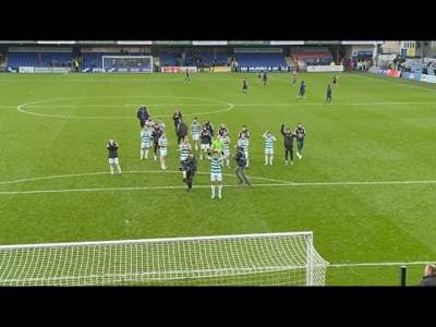 Celtic Fans Celebrating with Brenden Rodgers after Beating Ross County 3-0!!!!
