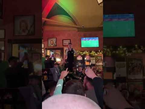 Wee Celtic boy getting the fans going in Romeb #celticfc #coybig
