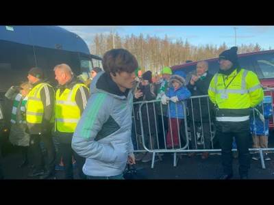 Celtic Team Bus Arriving Before the St Johnstone V Celtic Game!!!